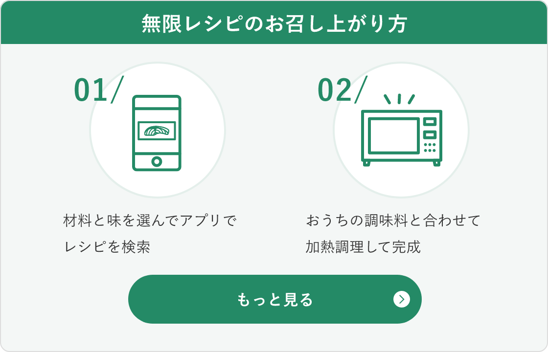 無限レシピのお召し上がり方はこちらから